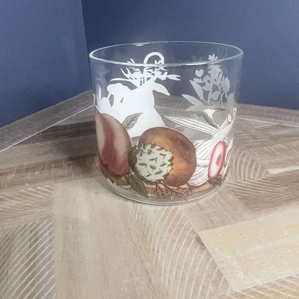 John Derian Target Candle Glass‎ Hurricane Holder Vase Fall Fruits Thanksgiving